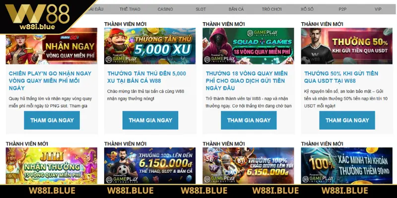 5 Khuyến Mãi W88 Hấp Dẫn Đang Chờ Bạn Trong Tháng Này 1 Tổng hợp các ưu đãi cực hấp dẫn từ nền tảng